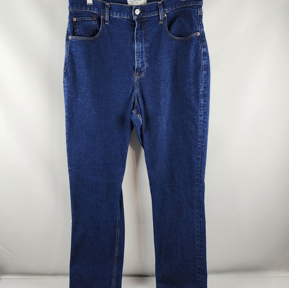 Abercrombie Fitch Jean Women 14/32 The Slim Straight Ultra High Rise Curve Love